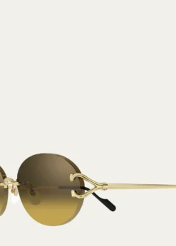 CartierDecor Classic C de Cartier 55mm Rimless Oval Metal Sunglasses