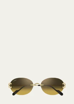 CartierDecor Classic C de Cartier 55mm Rimless Oval Metal Sunglasses