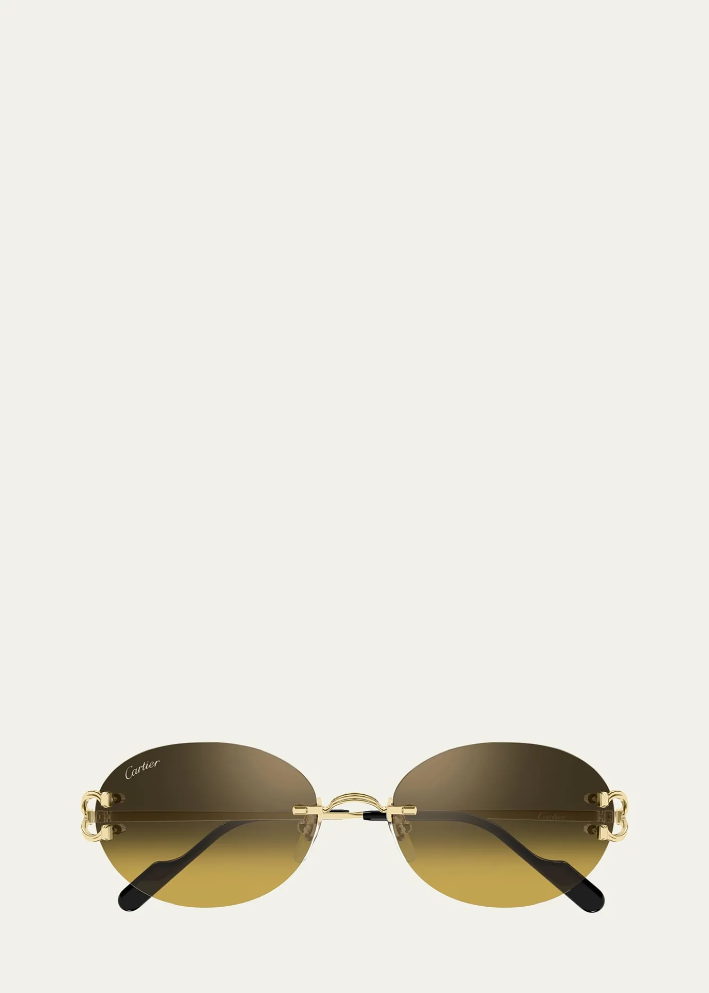 CartierDecor Classic C de Cartier 55mm Rimless Oval Metal Sunglasses