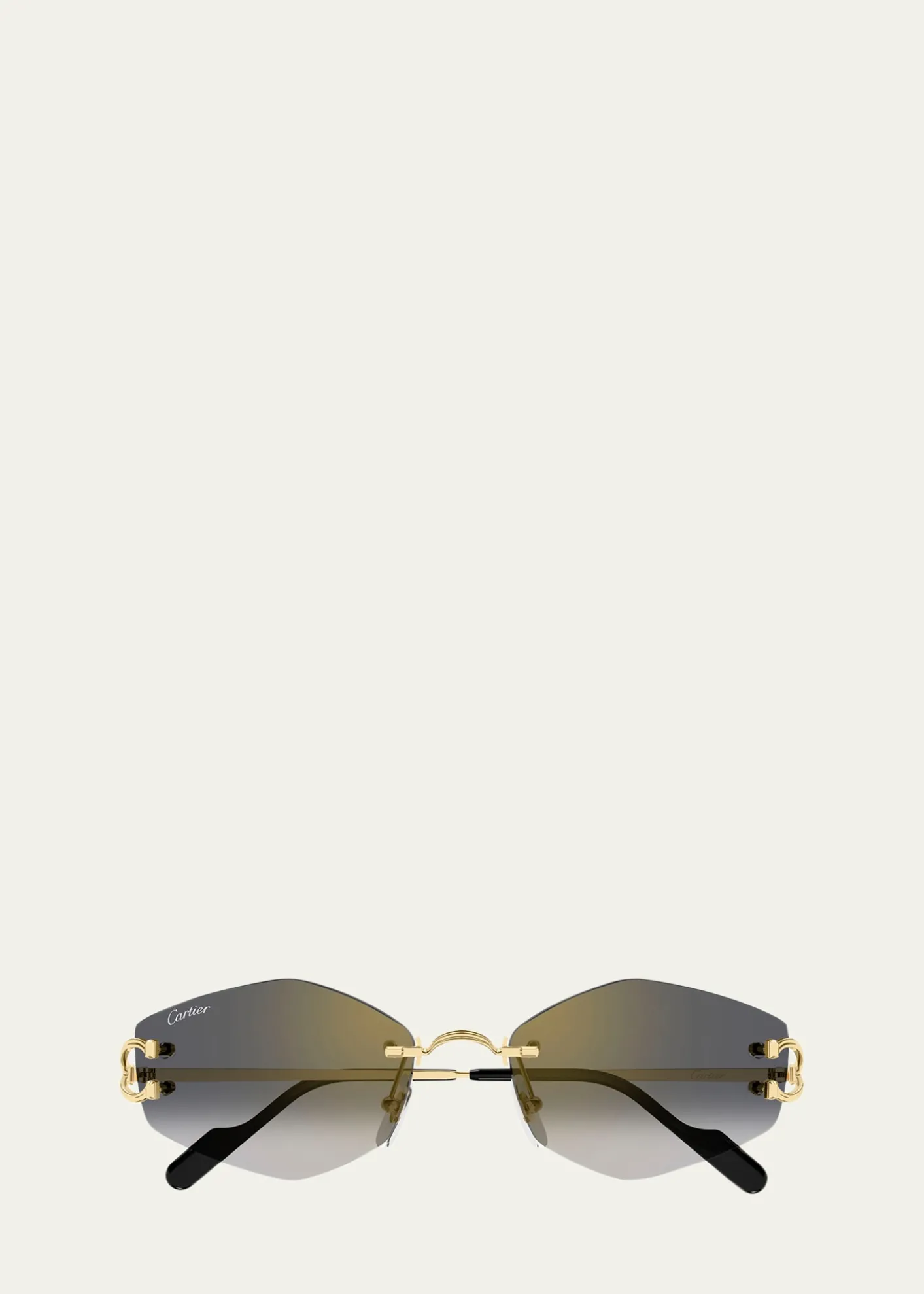 CartierDecor Classic C de Cartier 56mm Rimless Geometric Metal Sunglasses