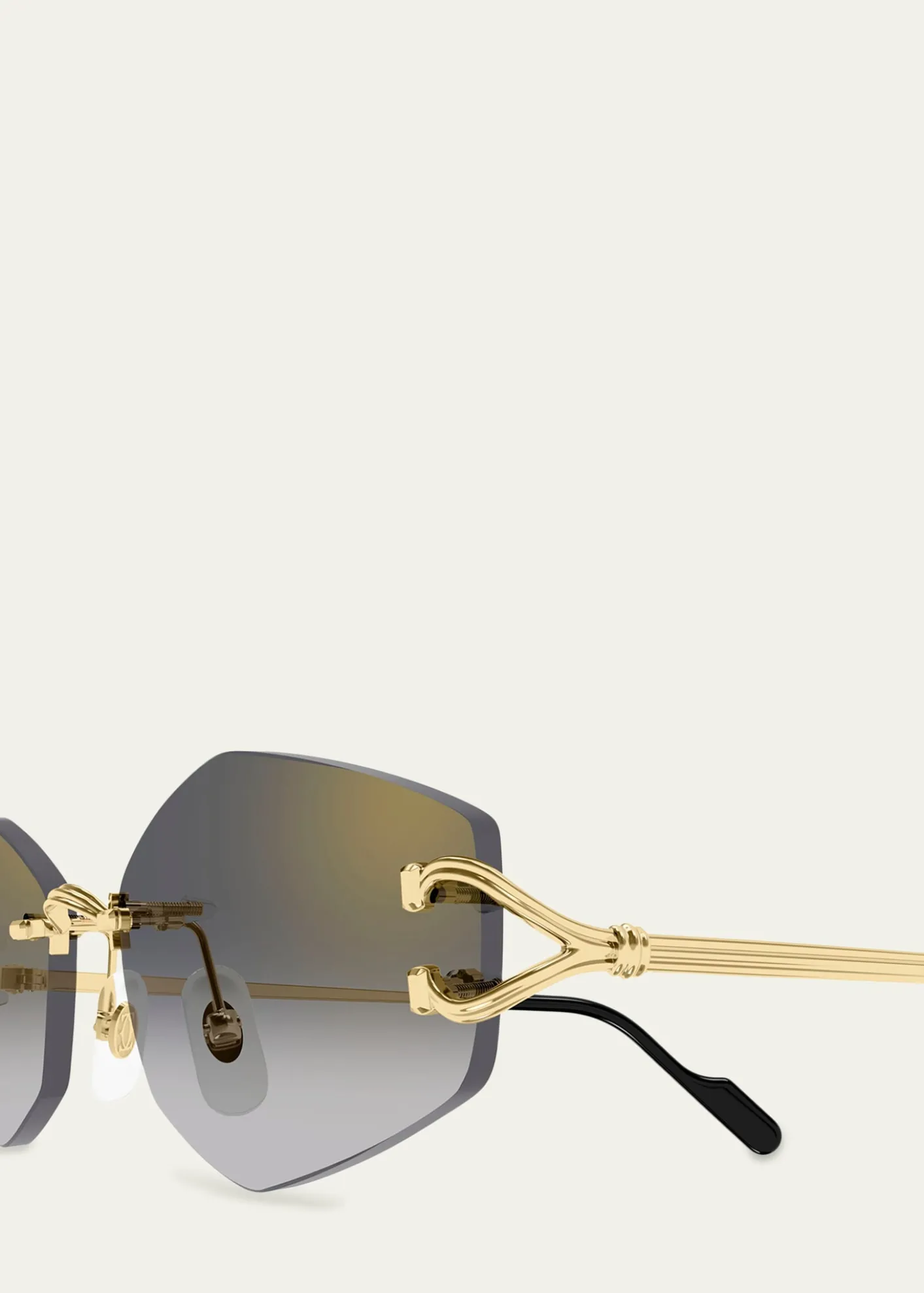 CartierDecor Classic C de Cartier 56mm Rimless Geometric Metal Sunglasses