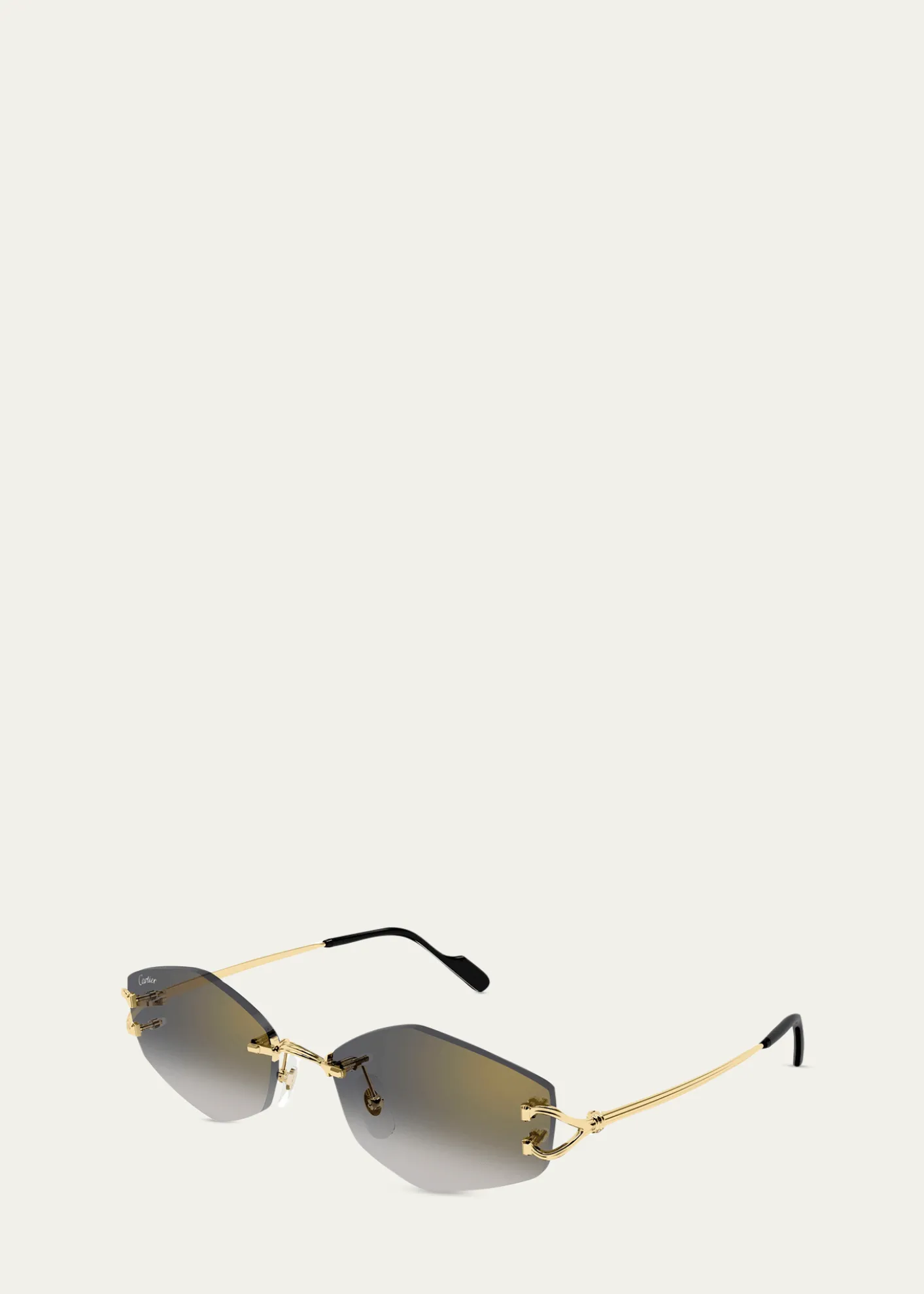 CartierDecor Classic C de Cartier 56mm Rimless Geometric Metal Sunglasses