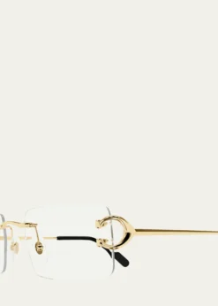 CartierMen's C-Hinge Metal Rectangle Eyeglasses