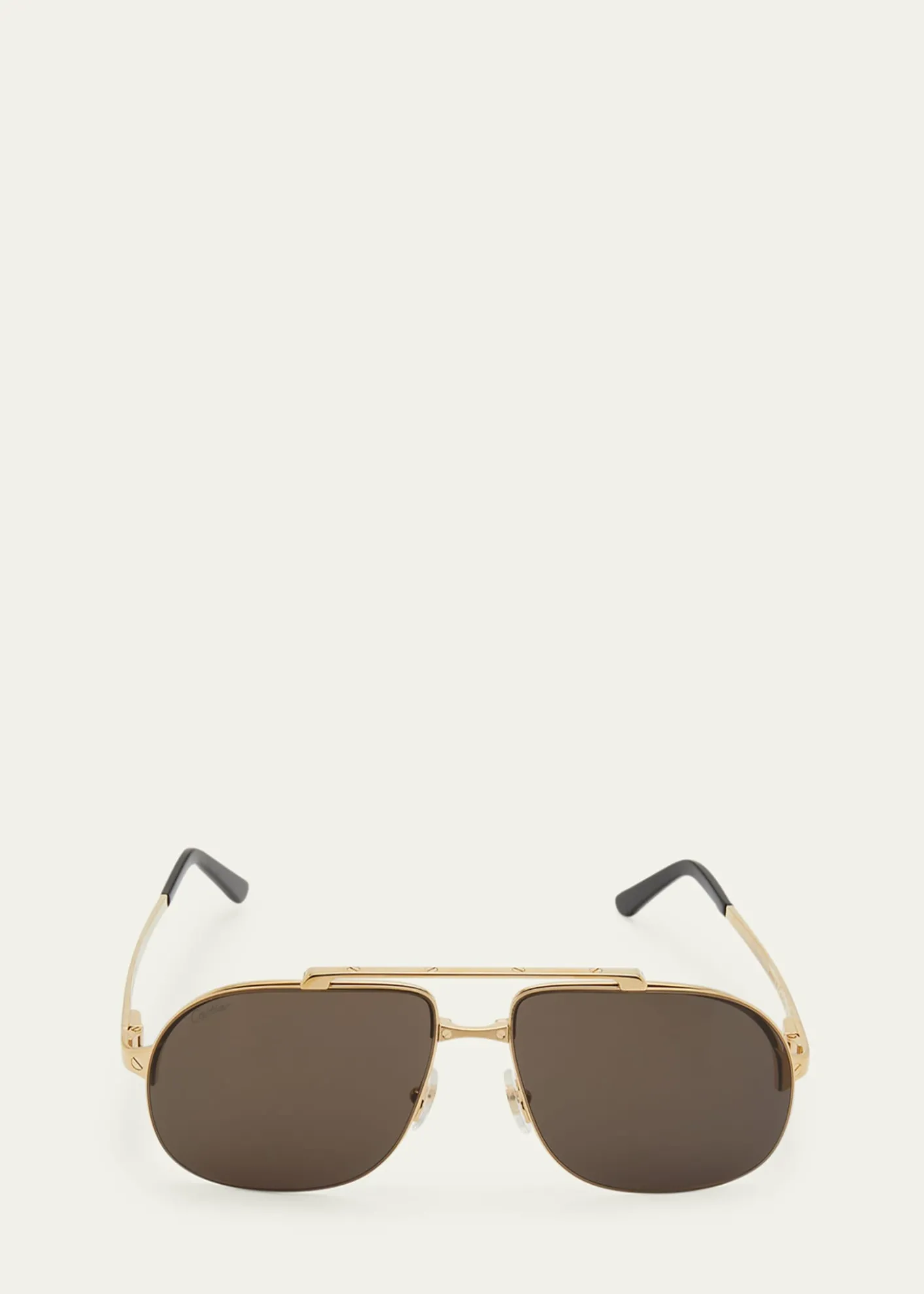 CartierMen's Metal Double-Bridge Aviator Sunglasses