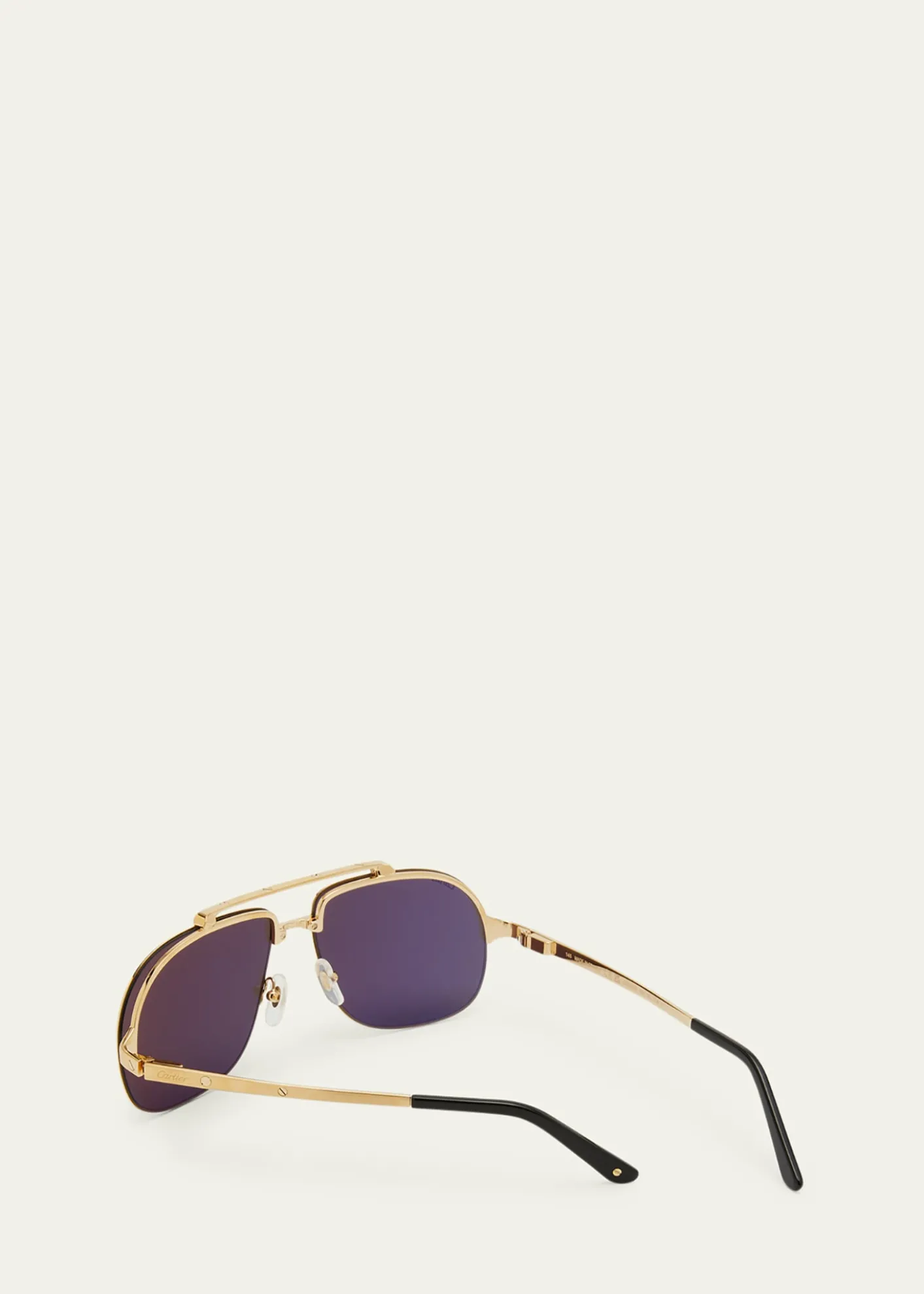 CartierMen's Metal Double-Bridge Aviator Sunglasses