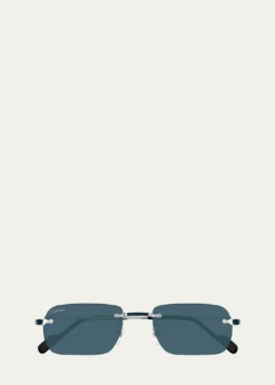 CartierMen's Nylon & Metal Rectangle Sunglasses