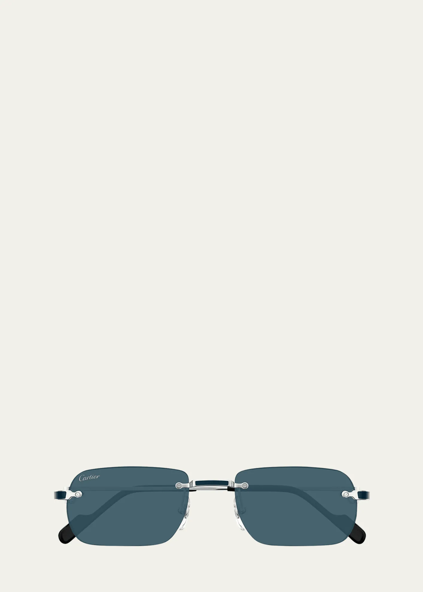 CartierMen's Nylon & Metal Rectangle Sunglasses