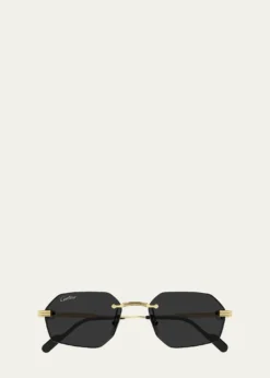 CartierMen's Rimless Metal Geometric Sunglasses