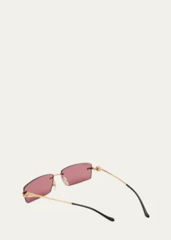 CartierMen's Rimless Metal Rectangle Sunglasses