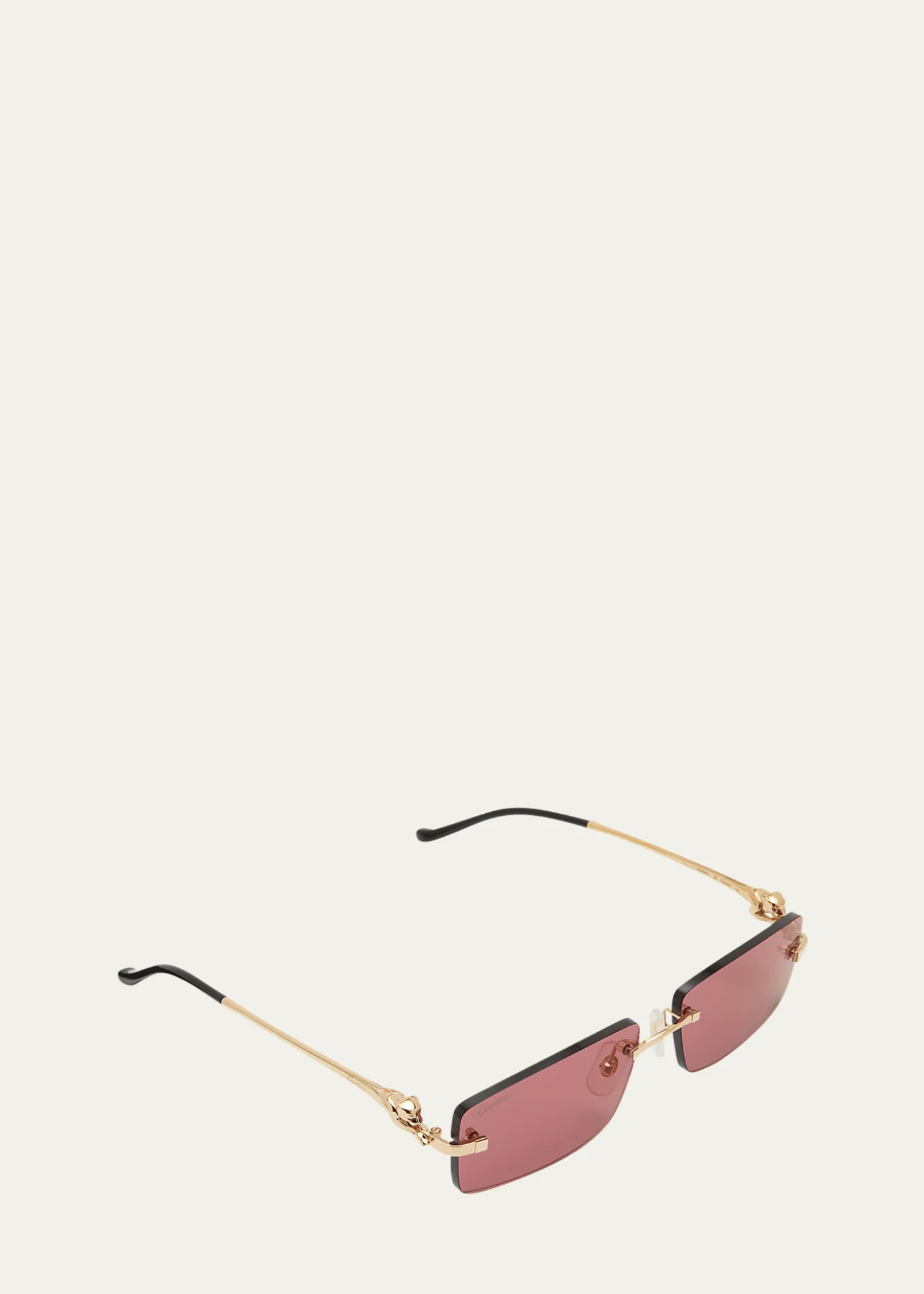 CartierMen's Rimless Metal Rectangle Sunglasses