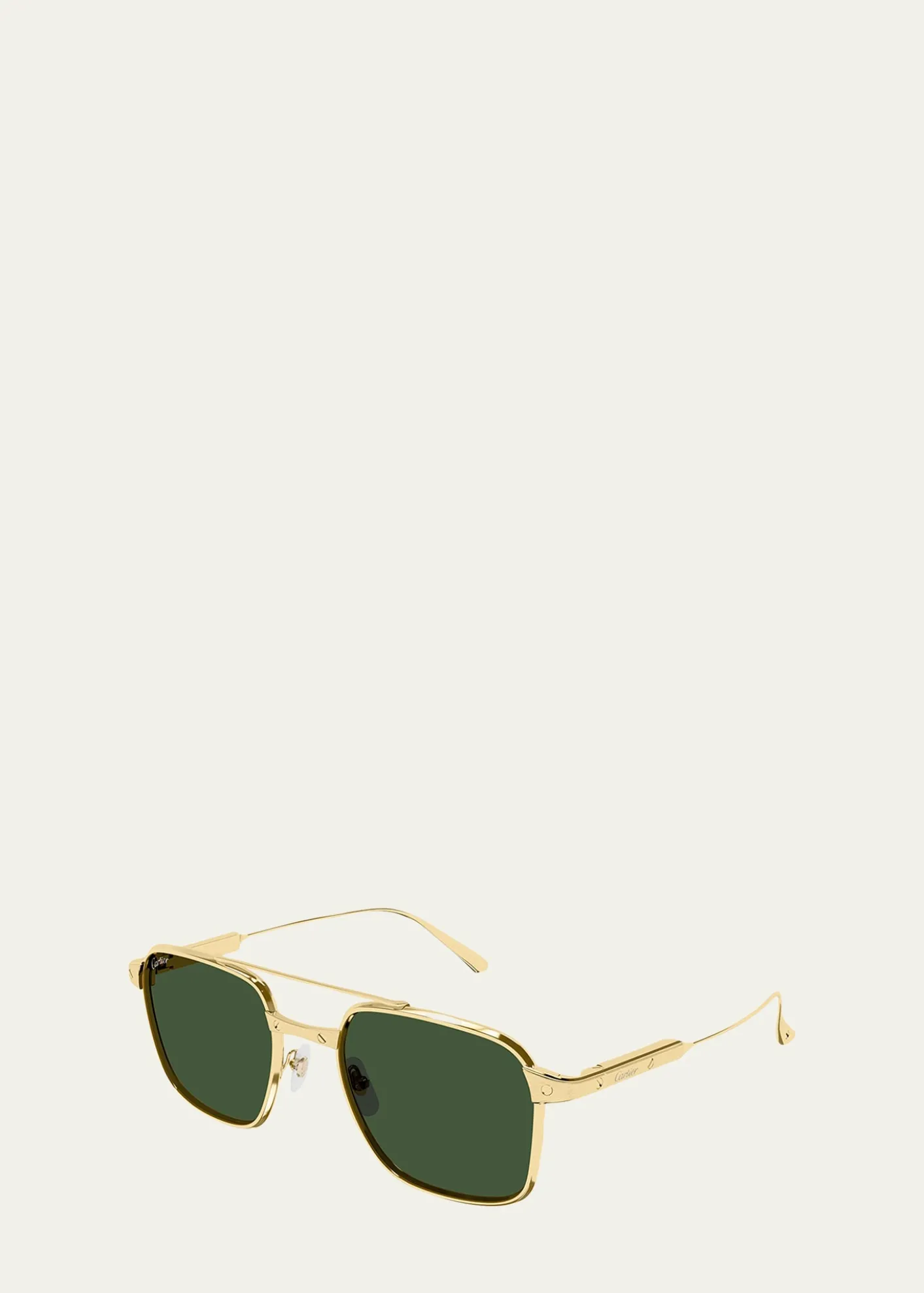 CartierMen's CT0610S-002 Double-Bridge Titanium Aviator Sunglasses