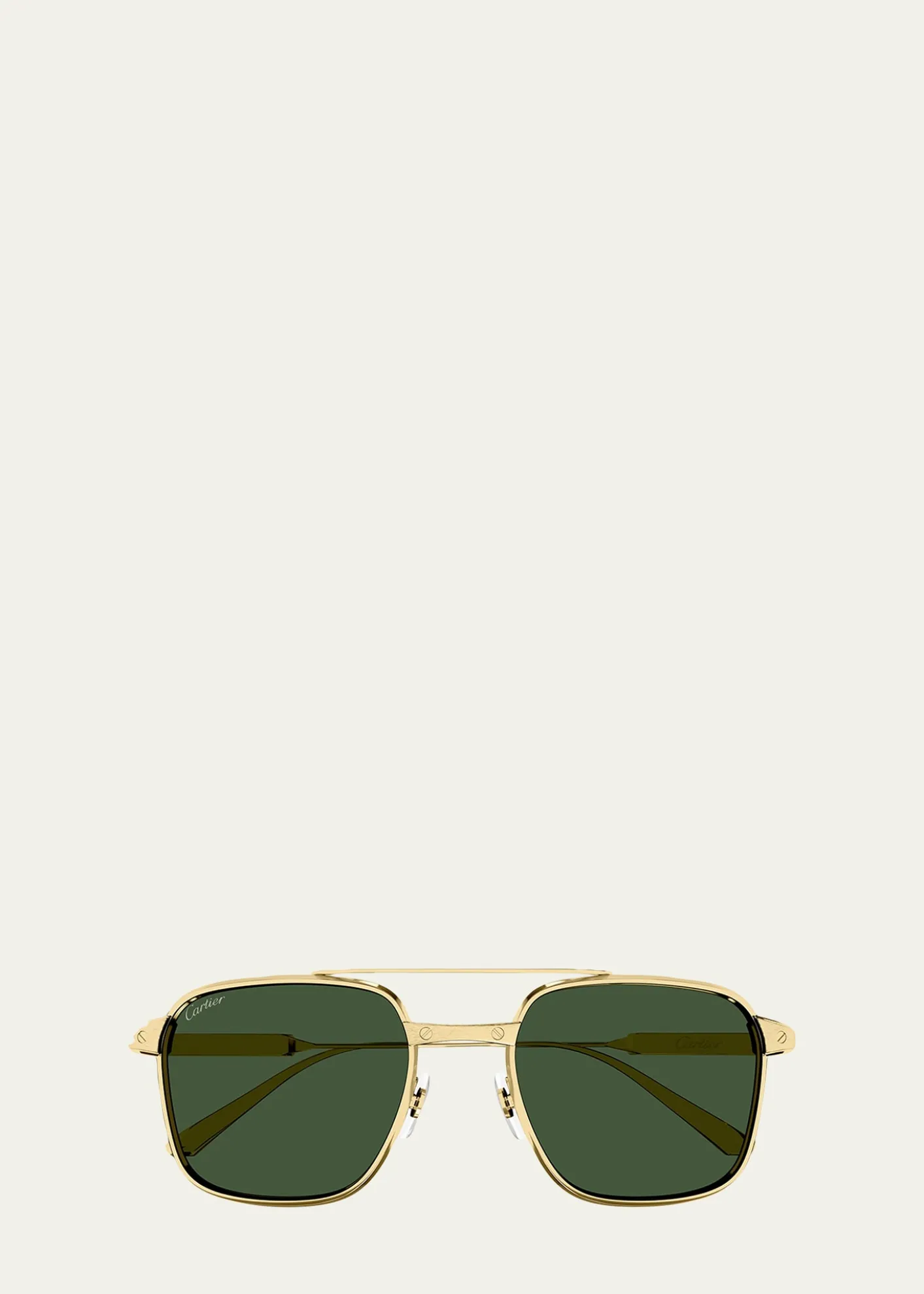 CartierMen's CT0610S-002 Double-Bridge Titanium Aviator Sunglasses