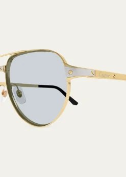 CartierMen's CT0425S-006 Metal and Acetate Aviator Sunglasses