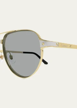 CartierMen's CT0425S-006 Metal and Acetate Aviator Sunglasses