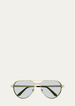 CartierMen's CT0425S-006 Metal and Acetate Aviator Sunglasses