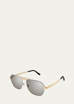 CartierMen's CT0532SM Metal Aviator Sunglasses