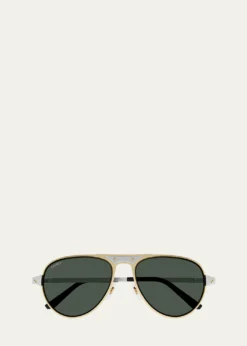 CartierMen's CT0533SM Metal Aviator Sunglasses