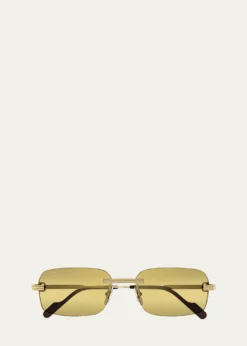 CartierMen's CT0271Sm Rimless Rectangle Sunglasses