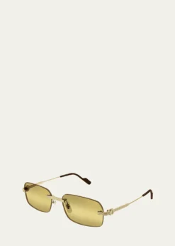 CartierMen's CT0271Sm Rimless Rectangle Sunglasses