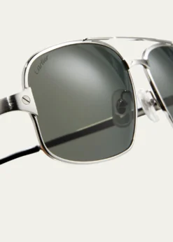 CartierMen's Metal Aviator Sunglasses
