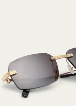 CartierMen's Rimless Metal Rectangle Sunglasses
