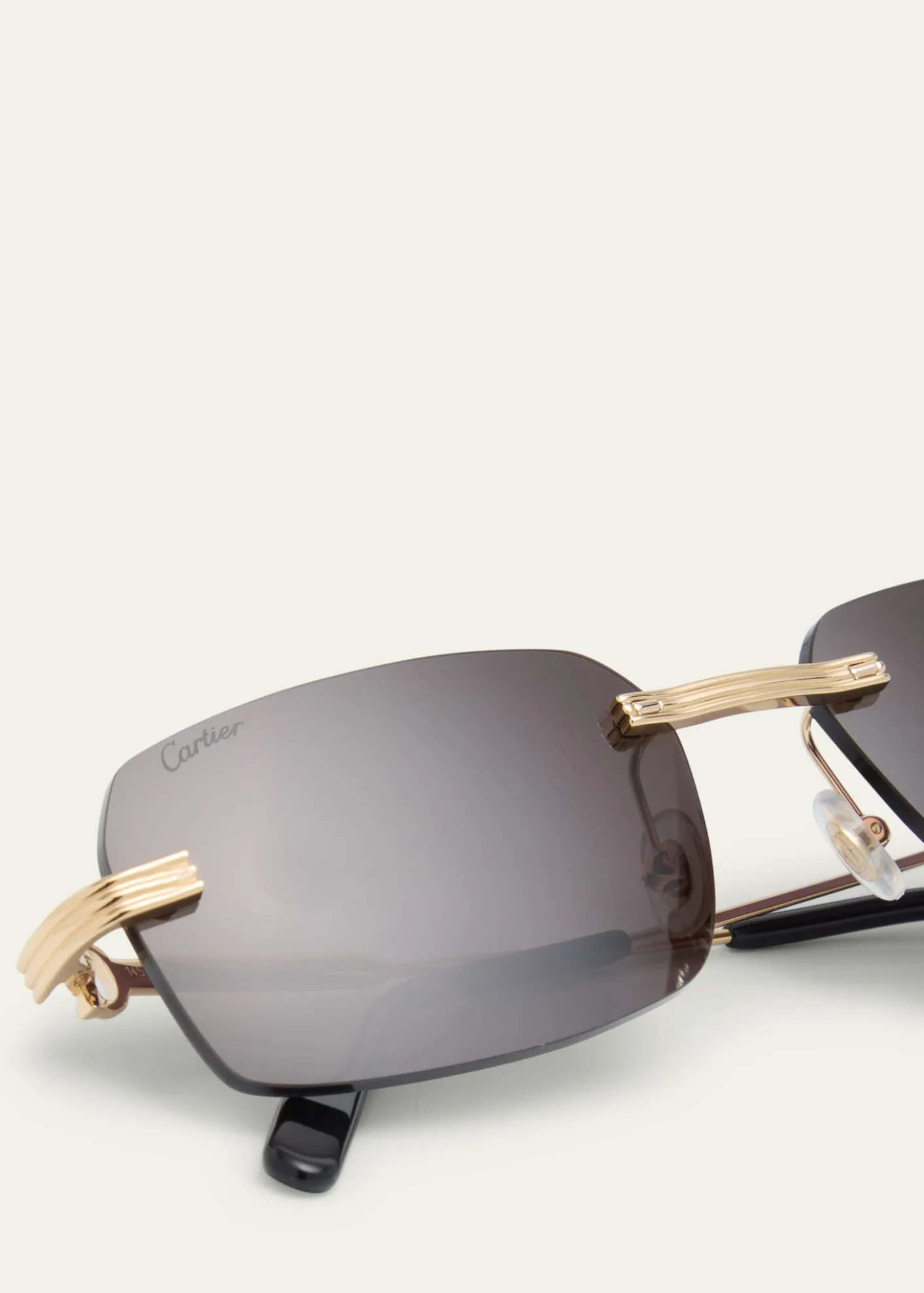 CartierMen's Rimless Metal Rectangle Sunglasses
