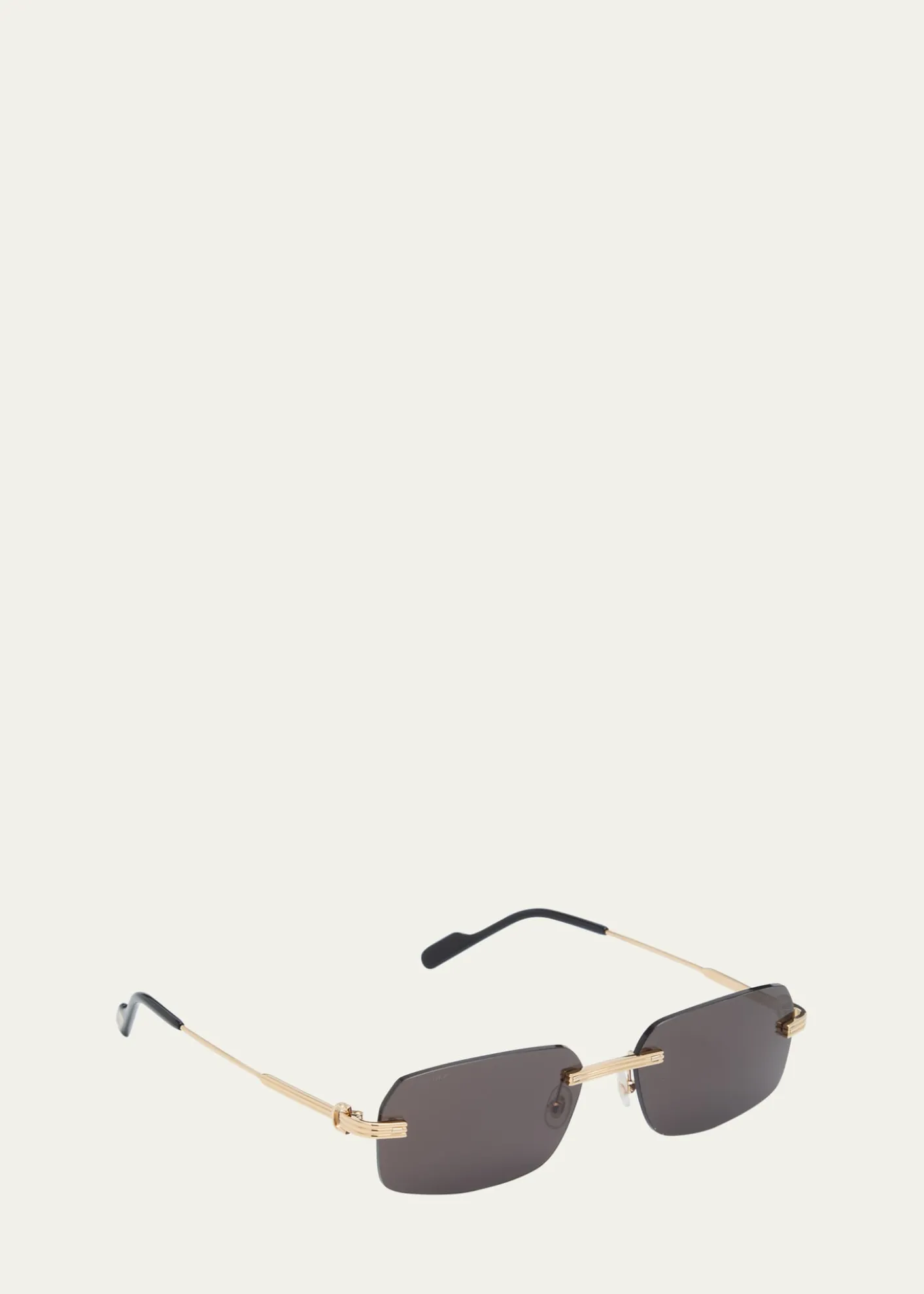 CartierMen's Rimless Metal Rectangle Sunglasses