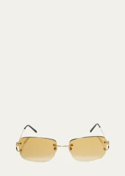 CartierMen's Rimless Metal Sunglasses