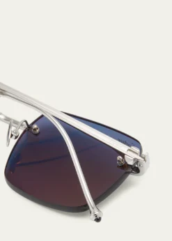 CartierMen's Rimless Rectangle Metal Sunglasses