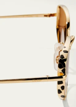 CartierPanthere Metal Cat-Eye Sunglasses