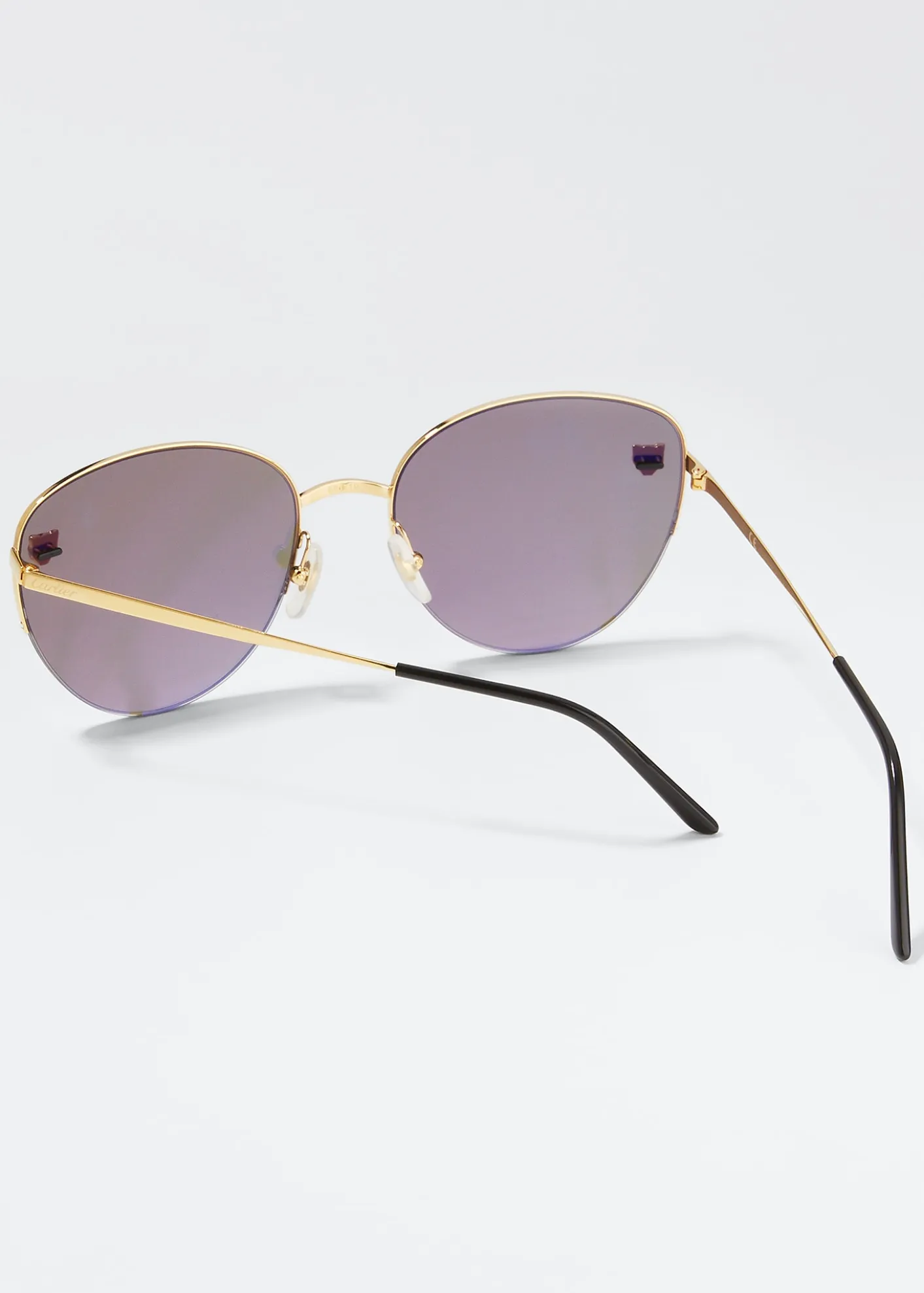 CartierPanthere Semi-Rimless Metal Cat-Eye Sunglasses