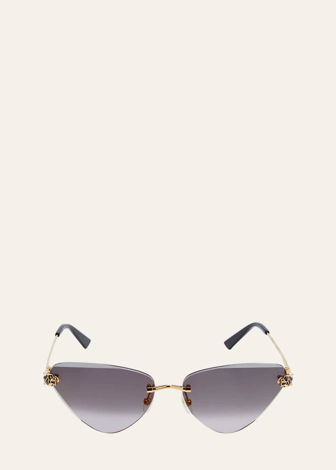 CartierPanthère Rimless Cat-Eye Metal Sunglasses