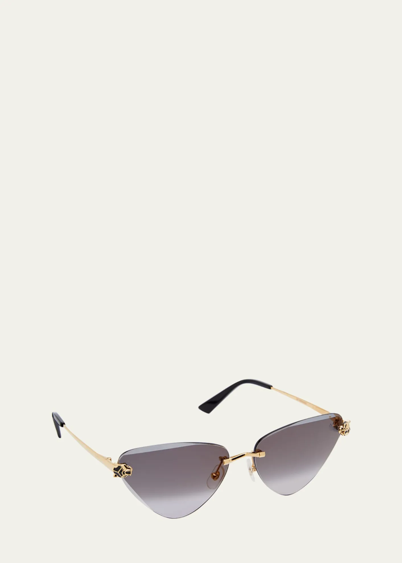 CartierPanthère Rimless Cat-Eye Metal Sunglasses