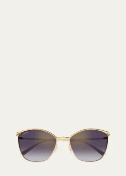 CartierPanthère Cat-Eye Metal Sunglasses