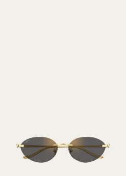CartierPanthère Rimless Metal Oval Sunglasses