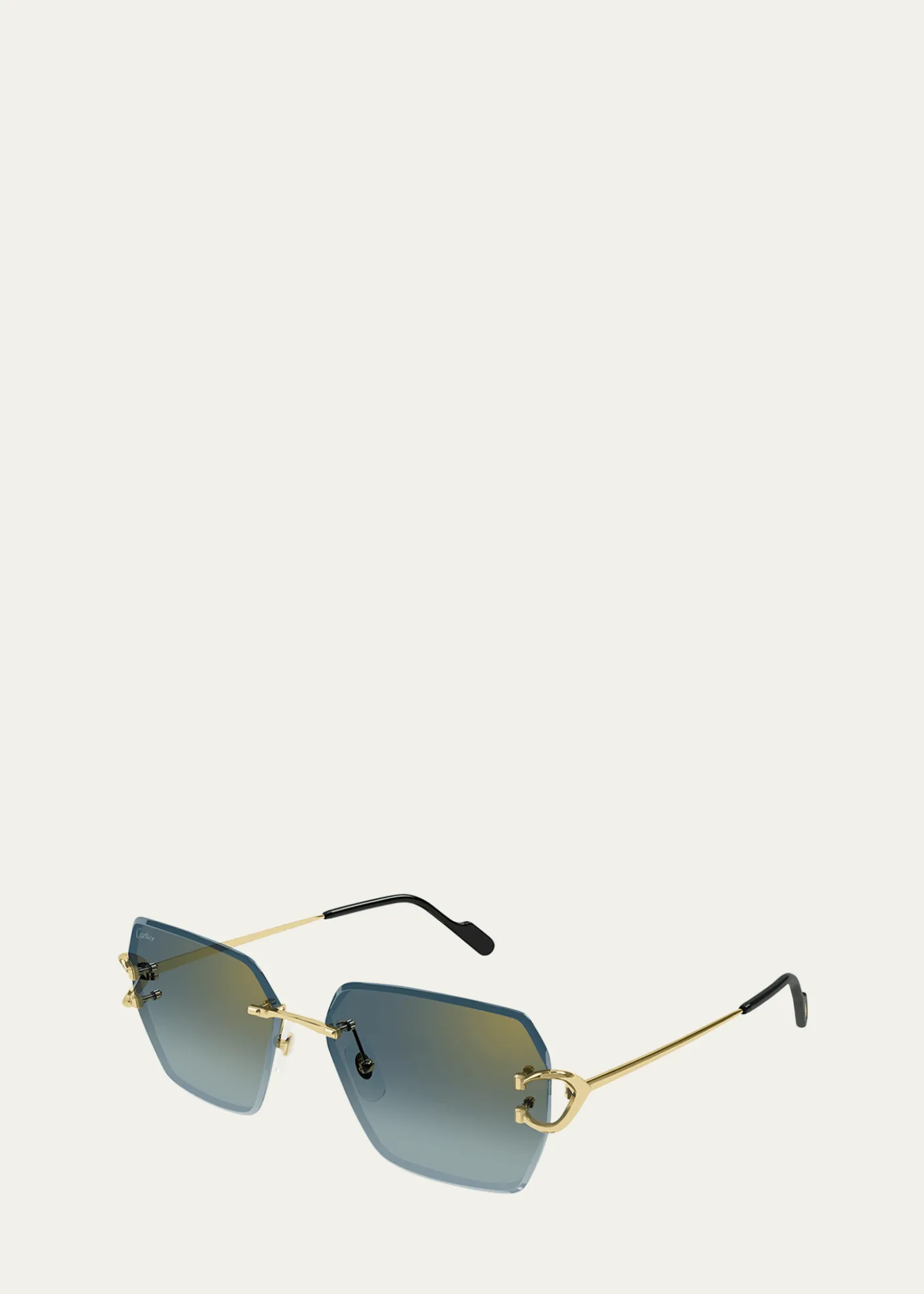 CartierRimless Metal Butterfly Sunglasses