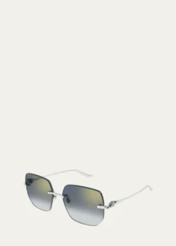 CartierRimless Metal Butterfly Sunglasses