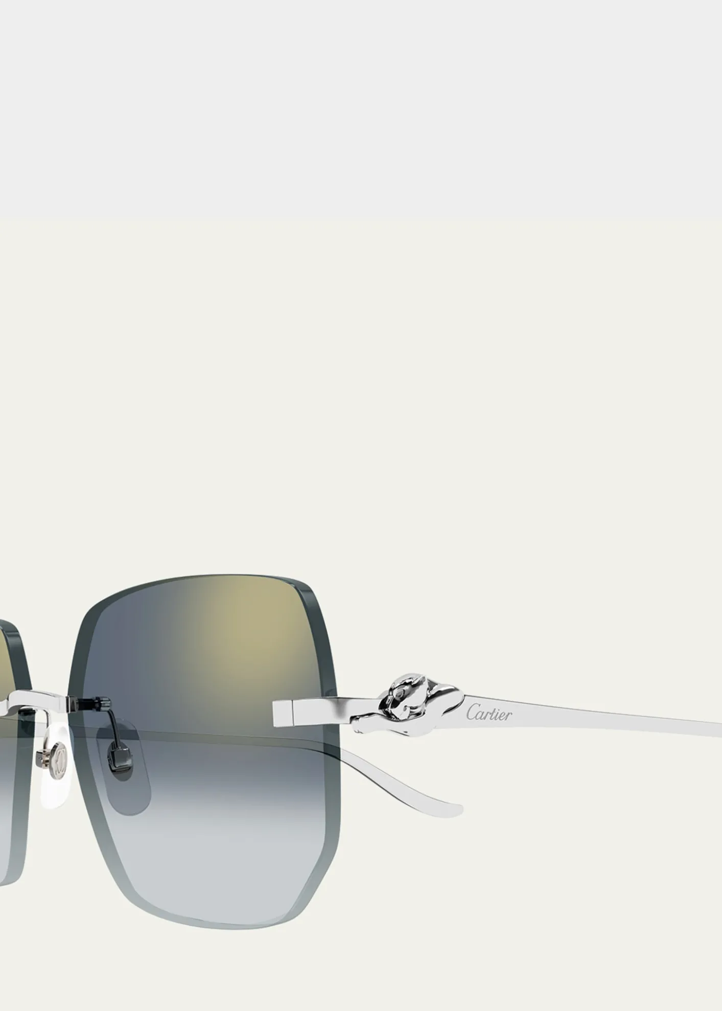 CartierRimless Metal Butterfly Sunglasses