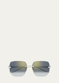 CartierRimless Metal Butterfly Sunglasses