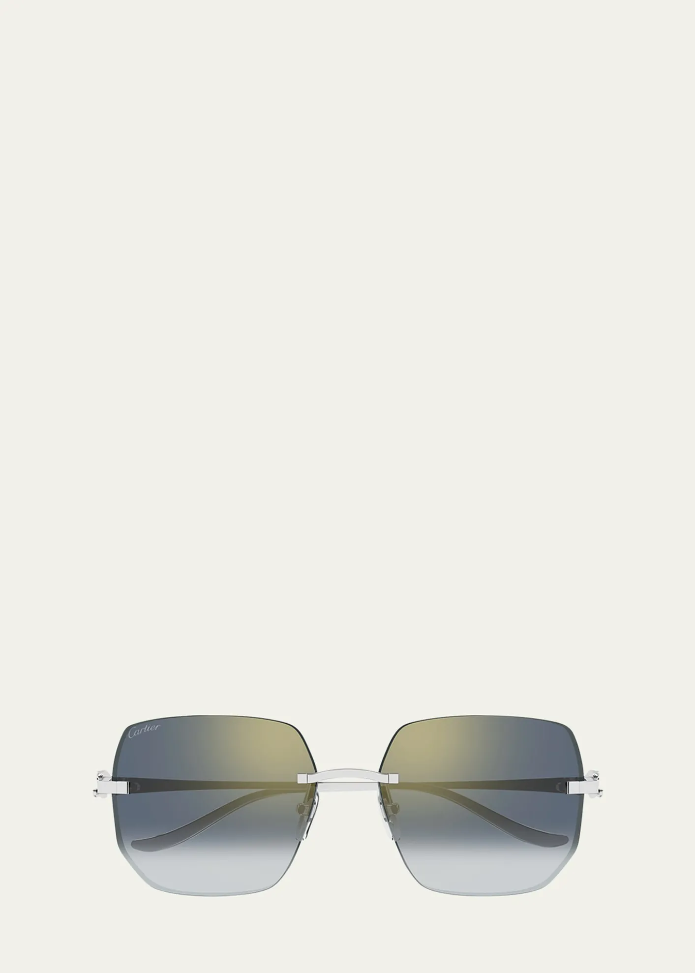 CartierRimless Metal Butterfly Sunglasses