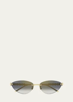 CartierRimless Metal Cat-Eye Sunglasses