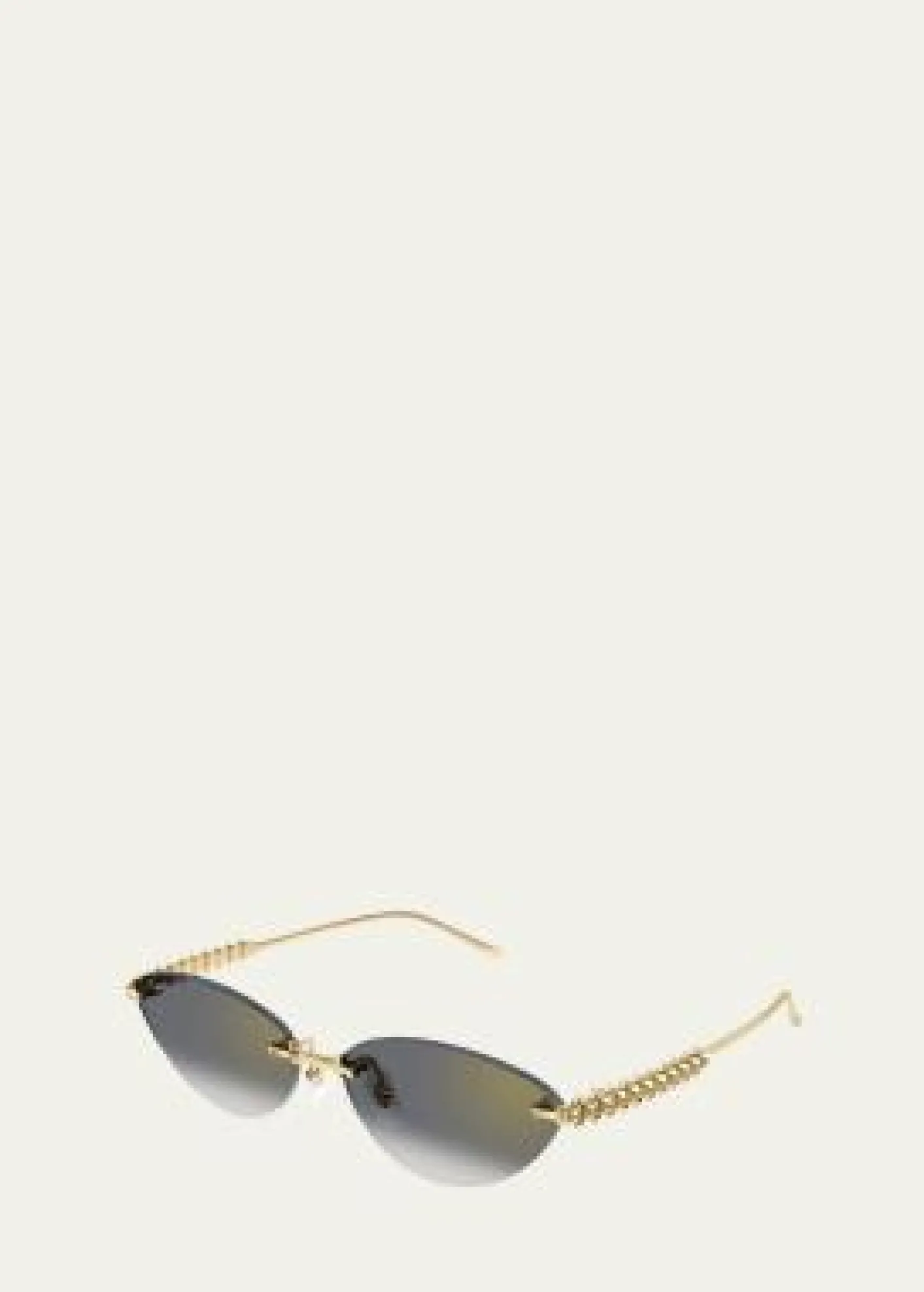CartierRimless Metal Cat-Eye Sunglasses