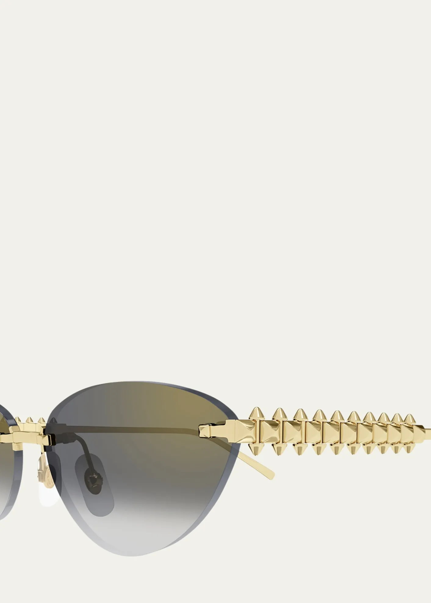 CartierRimless Metal Cat-Eye Sunglasses