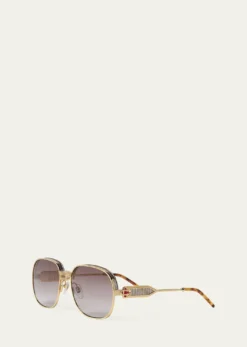 CASABLANCAGradient Mixed-Media Round Sunglasses
