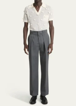 CASABLANCAMen's Wool Maxi-Pleated Trousers