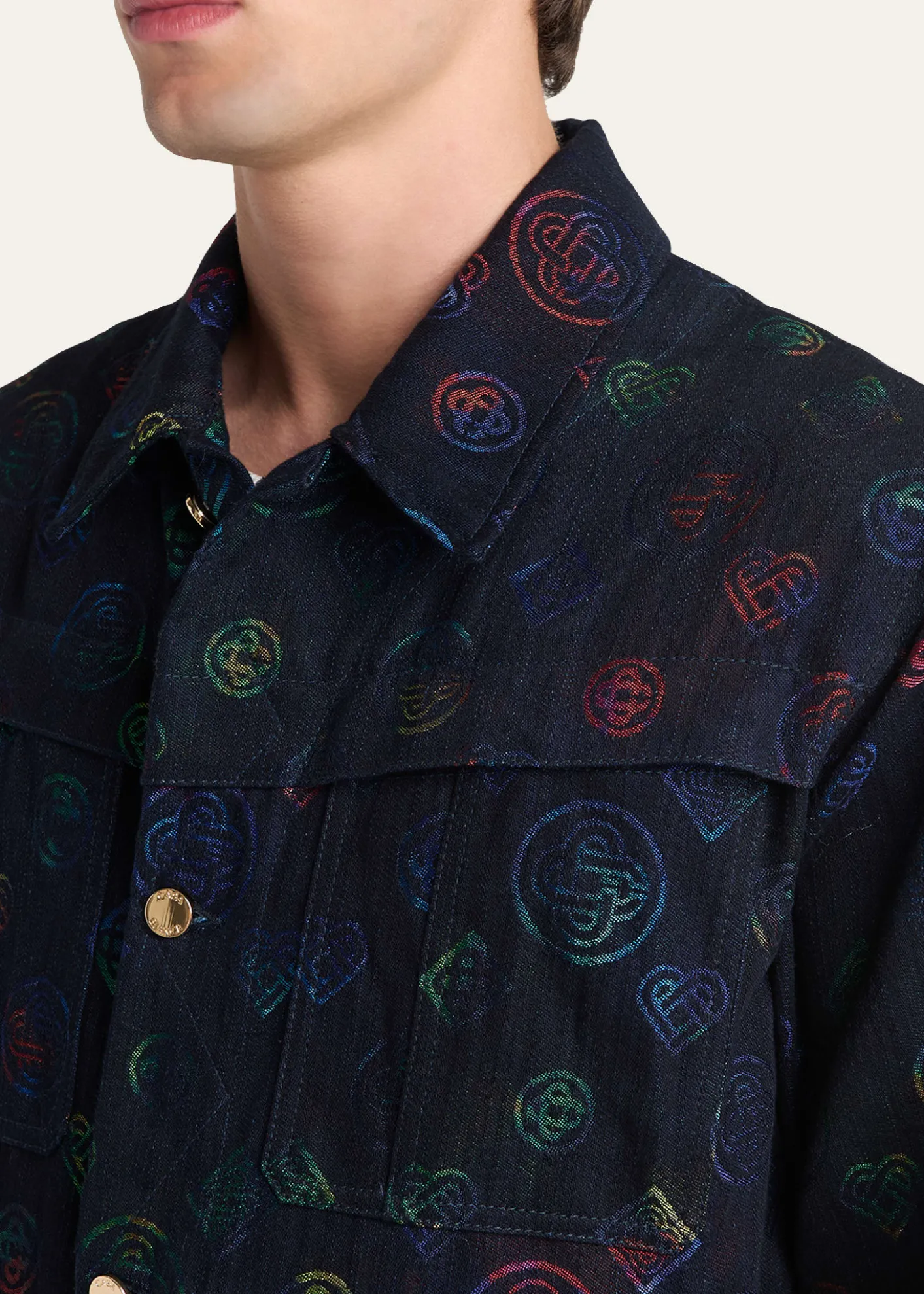 CASABLANCAMen's Heat Map Denim Jacket