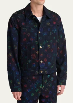 CASABLANCAMen's Heat Map Denim Jacket