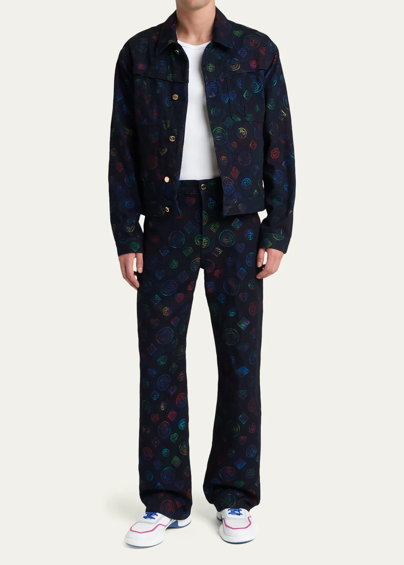 CASABLANCAMen's Heat Map Denim Jacket