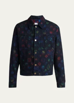 CASABLANCAMen's Heat Map Denim Jacket