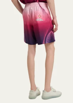 CASABLANCAMen's Silk Half-Tone Logo Drawstring Shorts